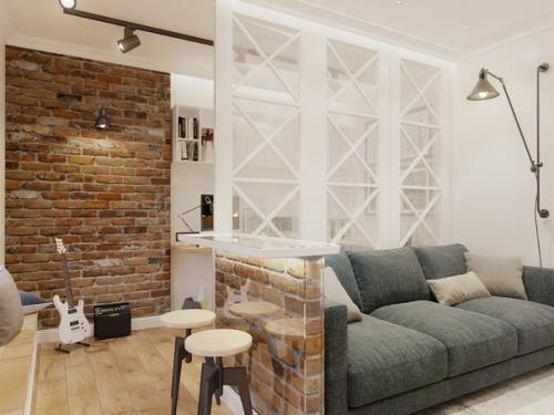 Однокомнатная квартира в скандинавском стиле, предназначенная для молодого холостяка. 01