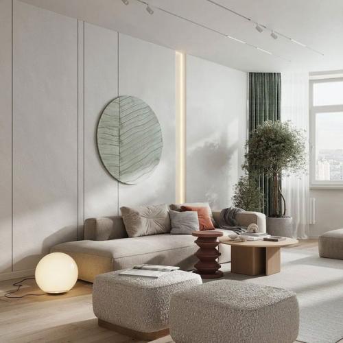 Кадры прихожей и кухни - гостиной в современном стиле. 04