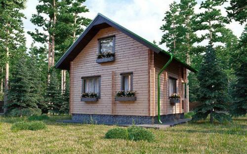 Дачный полутораэтажный дом из бруса. 02