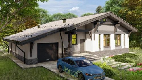 Эскизный проект большого одноэтажного дома. 05