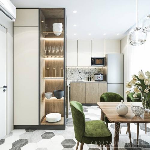 Кухня в современном стиле в ЖК династия. 01