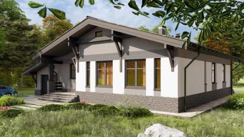 Эскизный проект большого одноэтажного дома. 02