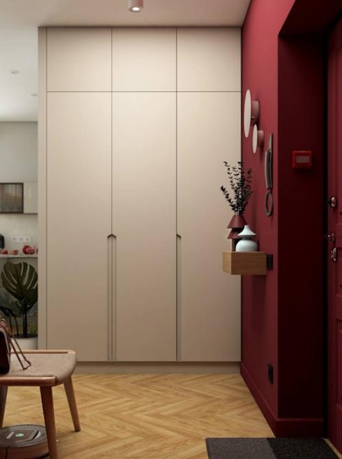 Красивая цветовая гамма с благородными оттенками в интерьере двухкомнатной квартиры. 08