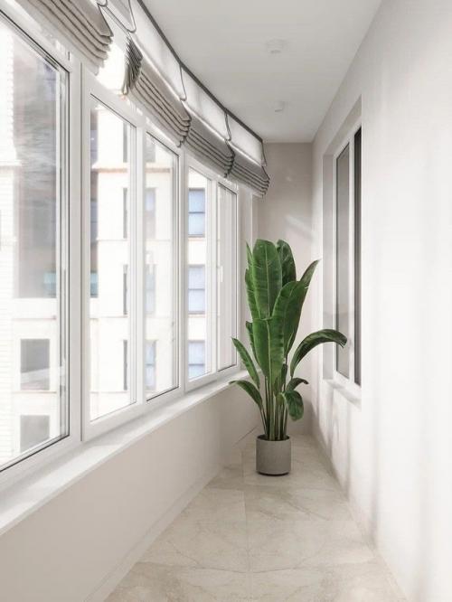 Прихожая, кухня - гостиная и балкон из нашего проекта трешка 71 м. 07