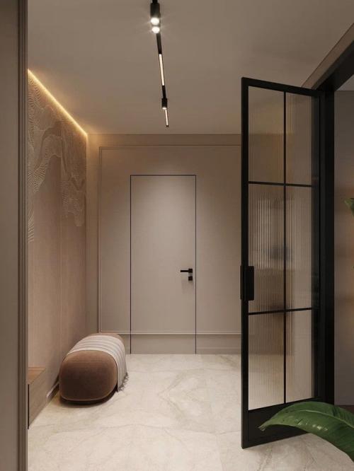 Прихожая, кухня - гостиная и балкон из нашего проекта трешка 71 м. 06