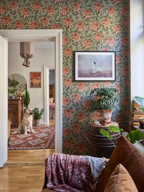 Квартира любителей цветочных мотивов и винтажных деталей. 03