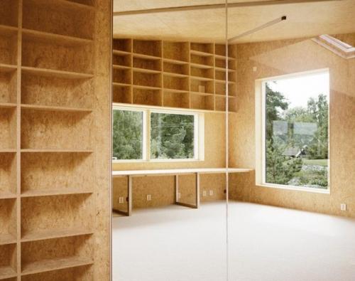 Креативные решения интерьера и технические особенности отделки плитами ОСБ стен и потолка. 01