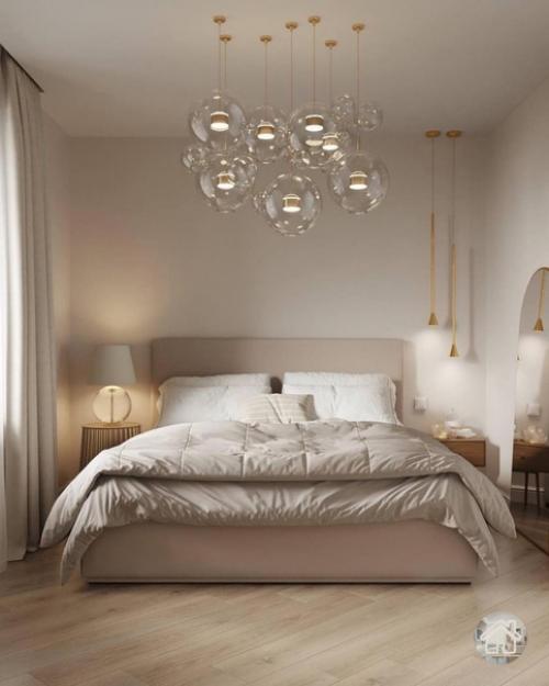 Лёгкий, спокойный интерьер 1-комнатной квартиры 42 м в приглашенных оттенках зелёного. 04