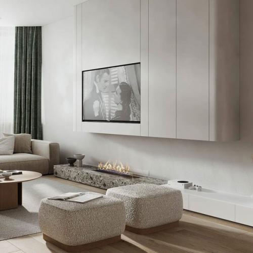 Кадры прихожей и кухни - гостиной в современном стиле. 03