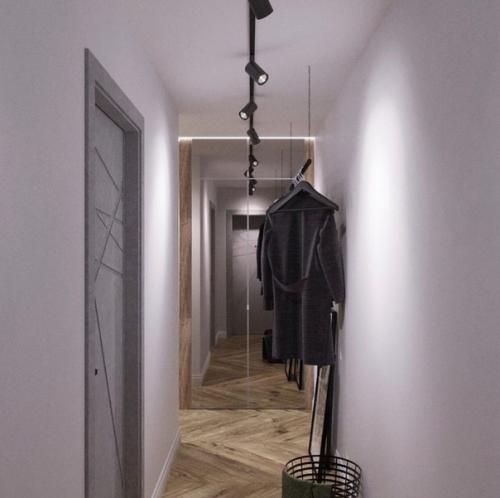 Ближе к природе: интерьер однокомнатной квартиры площадью 31 м с лесом в спальне. 06