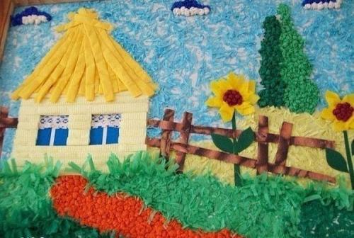 Аппликации из скрученных салфеток. 02