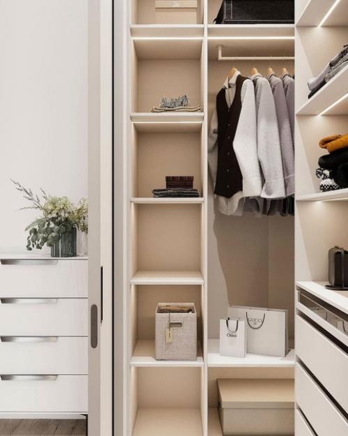 Лаконичный интерьер спальни с преобладанием различных оттенков коричневого. 06