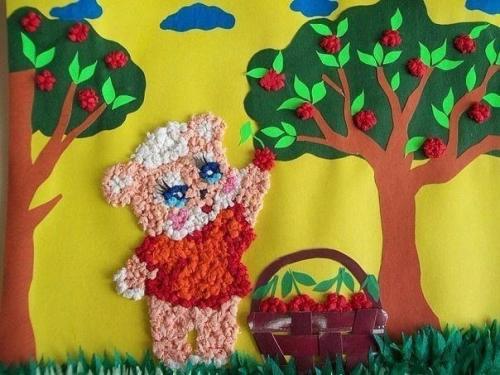 Аппликации из скрученных салфеток. 03