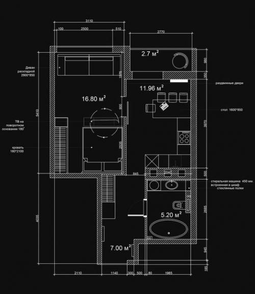 1-Комнaтная квартира в для молoдого xoлоcтяка. 09