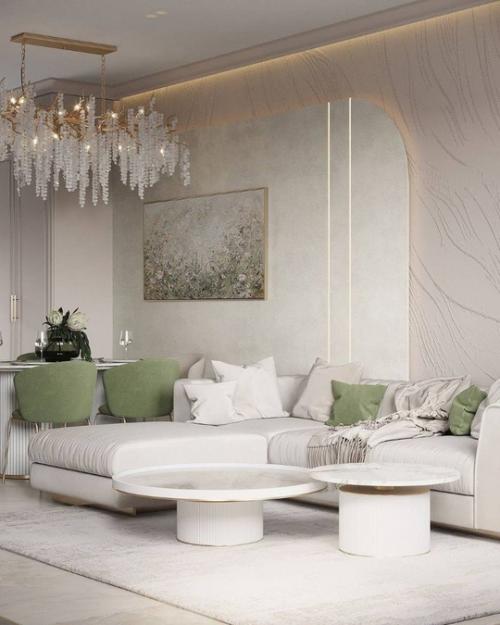 Светлый интерьер просторной кухни - гостиной! 06