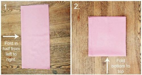 Салфетки, сложенные в виде трех кармашков, очень простой и красивый способ сервировки праздничного стола. 01