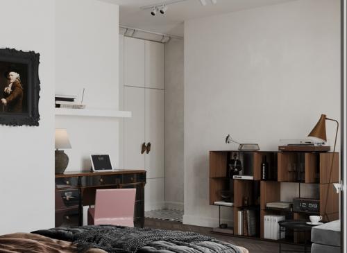 Атмосферный проект 1-комнатной квартиры 45 кв. 05