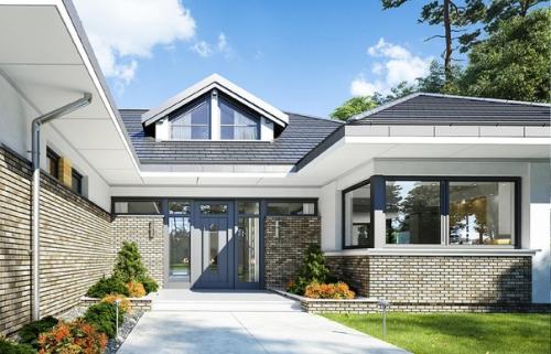 Эскизный проект одноэтажного дома с мансардой. 01