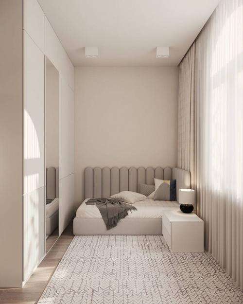 В комнате для подростка создана атмосфера комфорта, где интерьер оформлен в единой цветовой гамме, а дизайн выполнен в простом стиле. 05