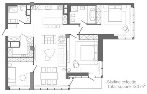 Квартира площадью 130 квадратных метров. 09