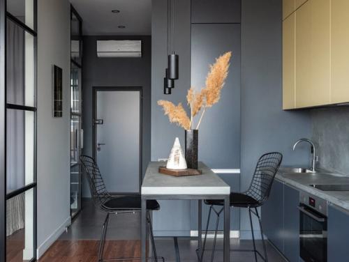 Красивый, нейтральный, стильный интерьер квартиры (43 кв. 01