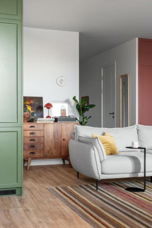 Реализованный интерьер уютной квартиры, площадью 90 кв. 01