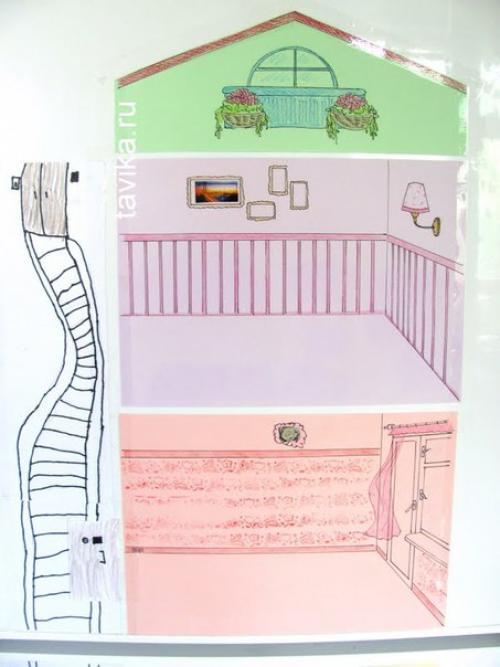 Кукольный домик на холодильнике. 01