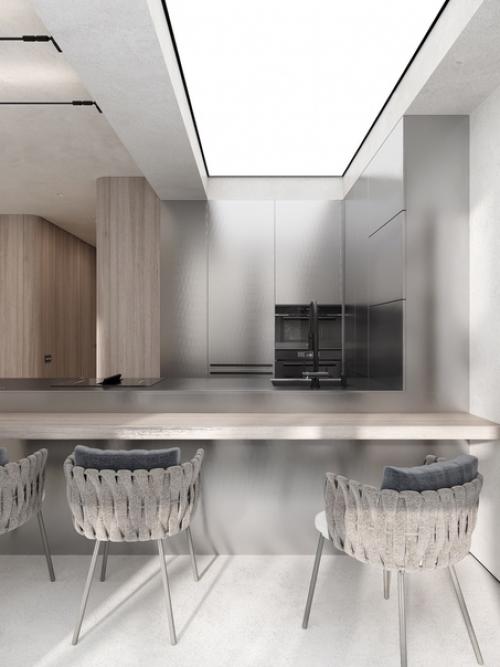 Кухня - гостиная в современном стиле - это интерьер, который удачно сочетает в себе функциональность и эстетичность. 09