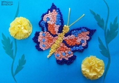 Аппликации из скрученных салфеток. 06