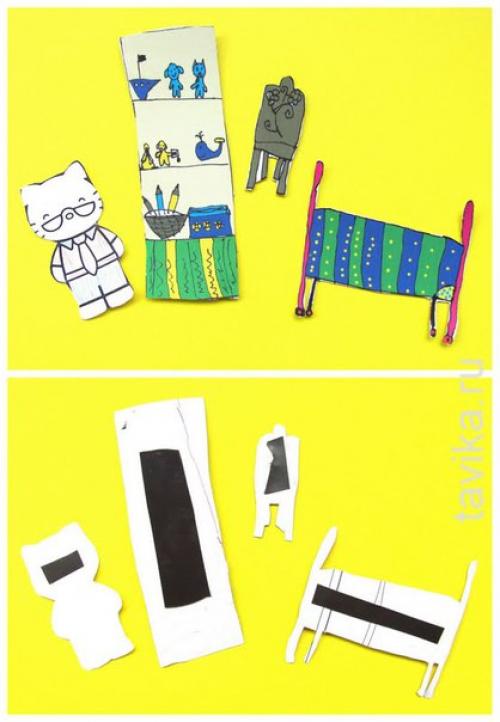 Кукольный домик на холодильнике. 04