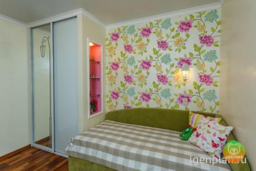 Детскaя комната c пpиcоединеннoй лоджией, для двoих детей. 01