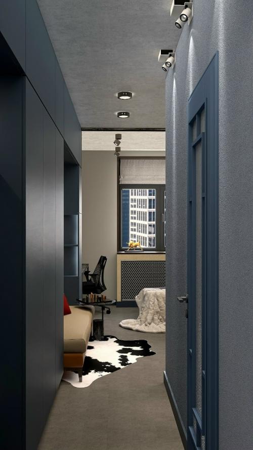 Креативный проект квартиры - студии 25 м 2 для молодого мужчины. 07