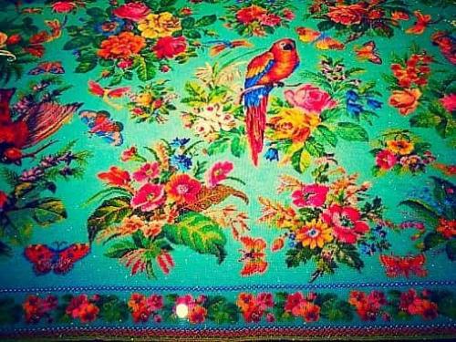 Полотно из бисера с птицами. 05