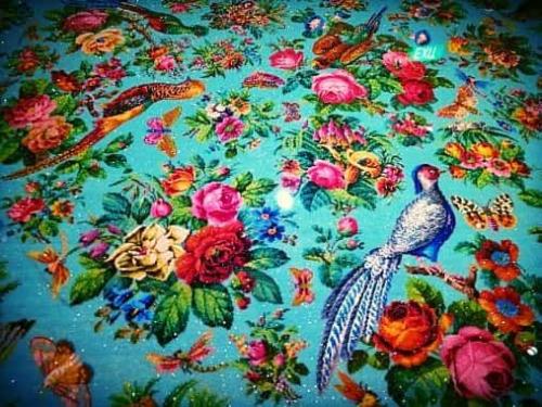 Полотно из бисера с птицами. 09