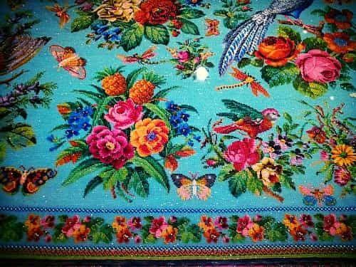 Полотно из бисера с птицами. 06