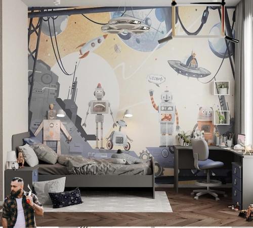 Идеальные варианты оформления акцентной стены в детской комнате от самостроя. 01