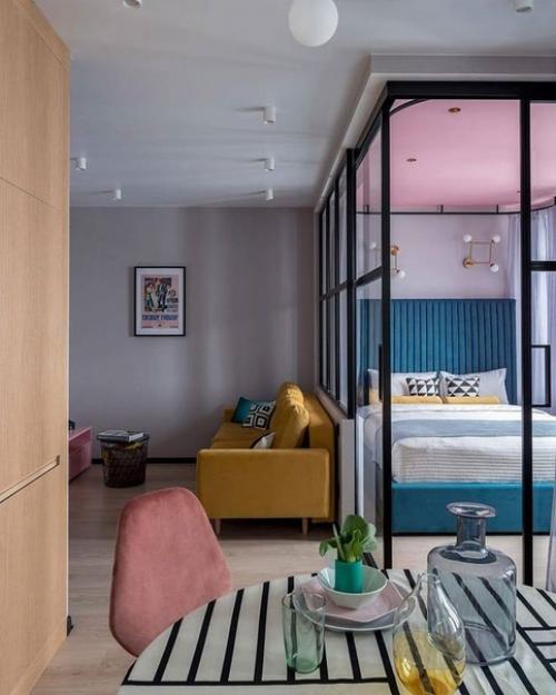 Интерьер квартиры в радостных оттенках. 02