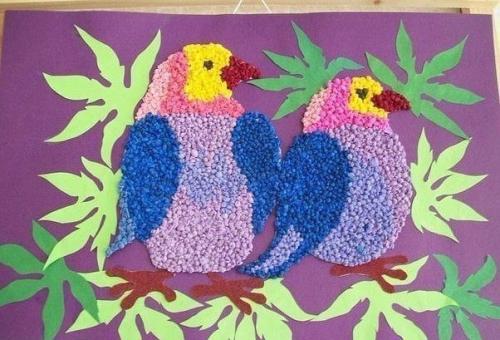 Аппликации из скрученных салфеток. 05