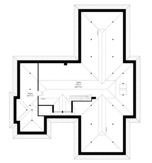 Эскизный проект одноэтажного дома с мансардой. 05