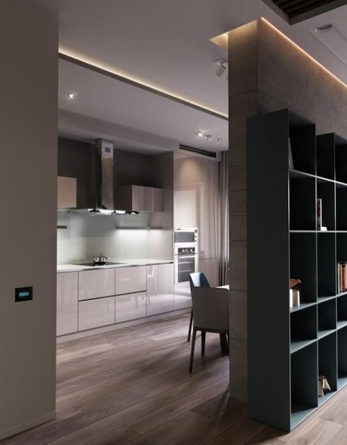 Строгий интерьер для молодой пары в Киеве (75 кв.  