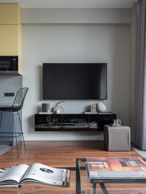 Красивый, нейтральный, стильный интерьер квартиры (43 кв. 03