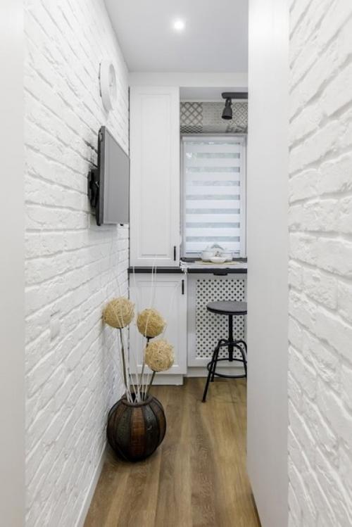 Светлый, воздушный интерьер однокомнатной квартиры площадью 29 кв. 02