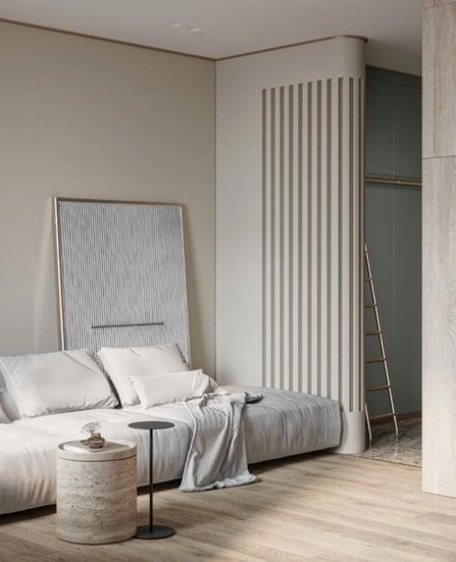 Эффектный интерьер кухни - гостиной с необычными деталями. 02