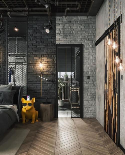 Своеобразная стильная квартира в стиле лофт для смелых молодых людей. 04