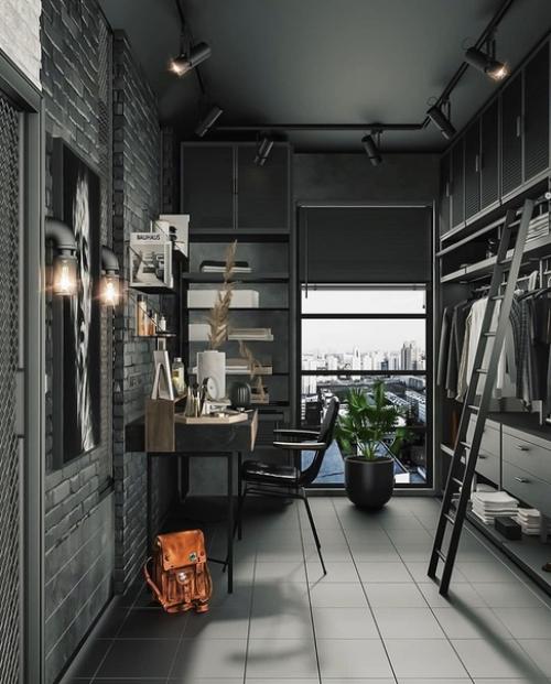 Своеобразная стильная квартира в стиле лофт для смелых молодых людей. 05