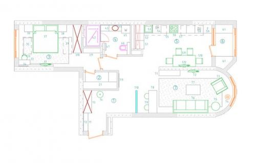 Строгий интерьер для молодой пары в Киеве (75 кв. 05