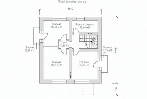 Эскиз проекта двухэтажного дома. 02