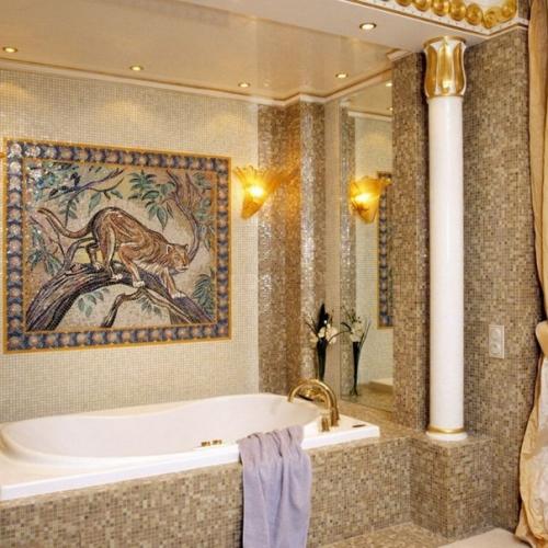 Восхитительный декор мозаикой ванной комнаты. 02