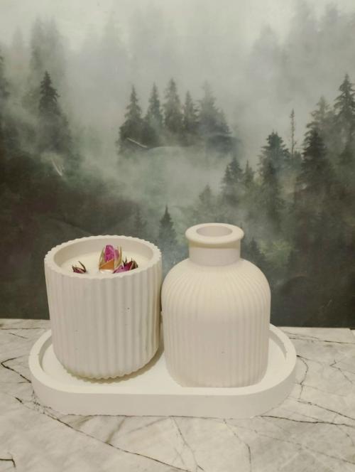 Декоративная ваза для сухоцветов с подставкой и аромасвечой - это стильное украшение для вашего интерьера. 02