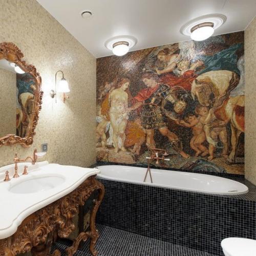 Восхитительный декор мозаикой ванной комнаты. 04